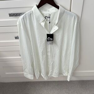 ZYIA Men's Soft White Button Down Shirt